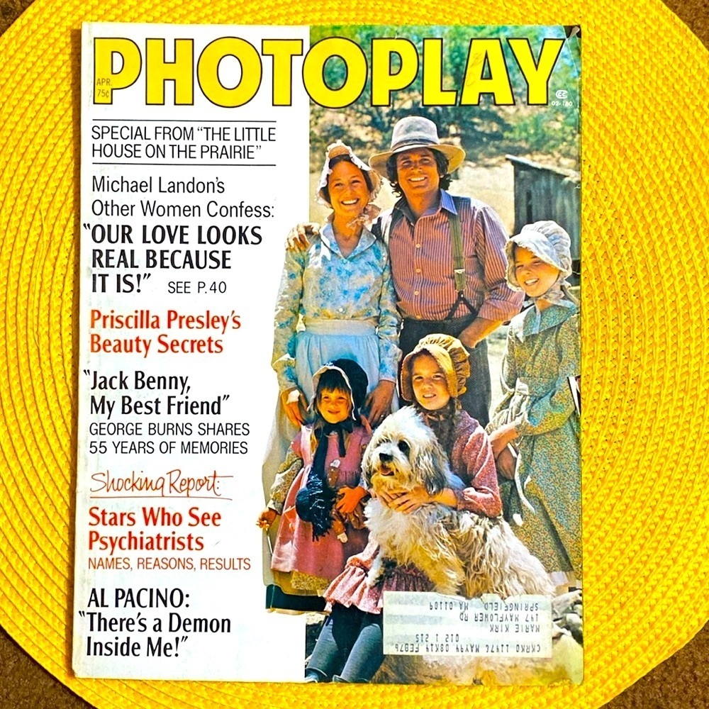 LITTLE HOUSE ON THE PRAIRIE MICHAEL LANDON PHOTOPLAY MAGAZINE APRIL 1975
